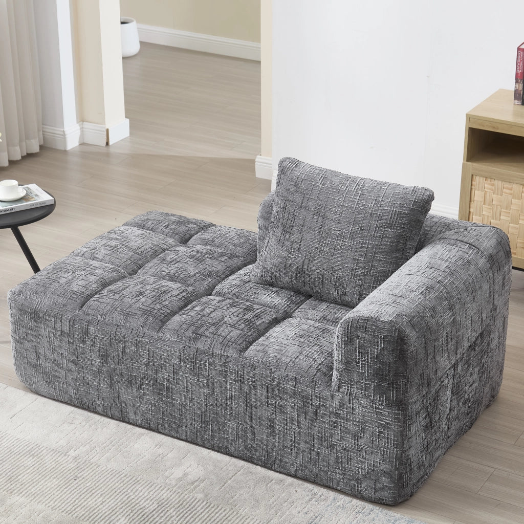Divano letto confortevole - Zephmum - Grigio - Cuscini, tasche laterali