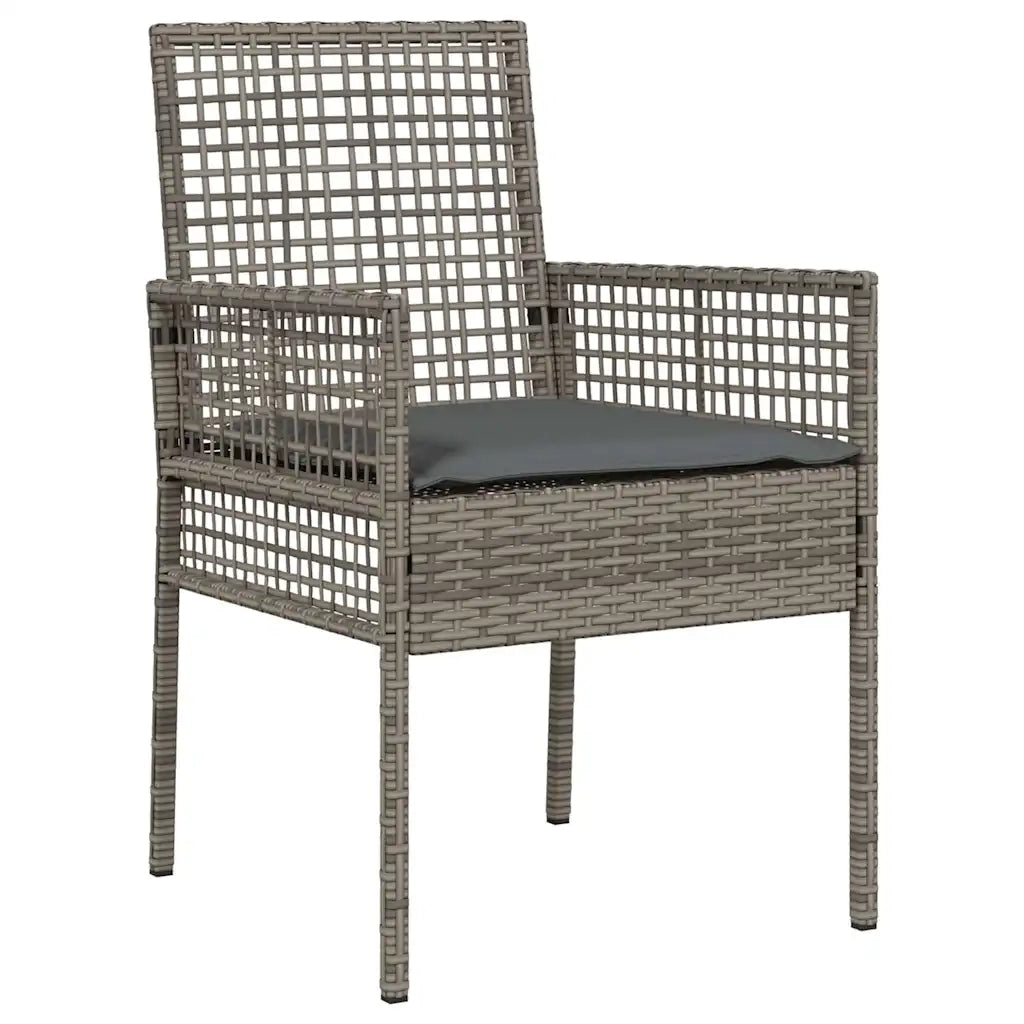 Set da Pranzo per Giardino 3 pcs Grigio polyrattan 3334871