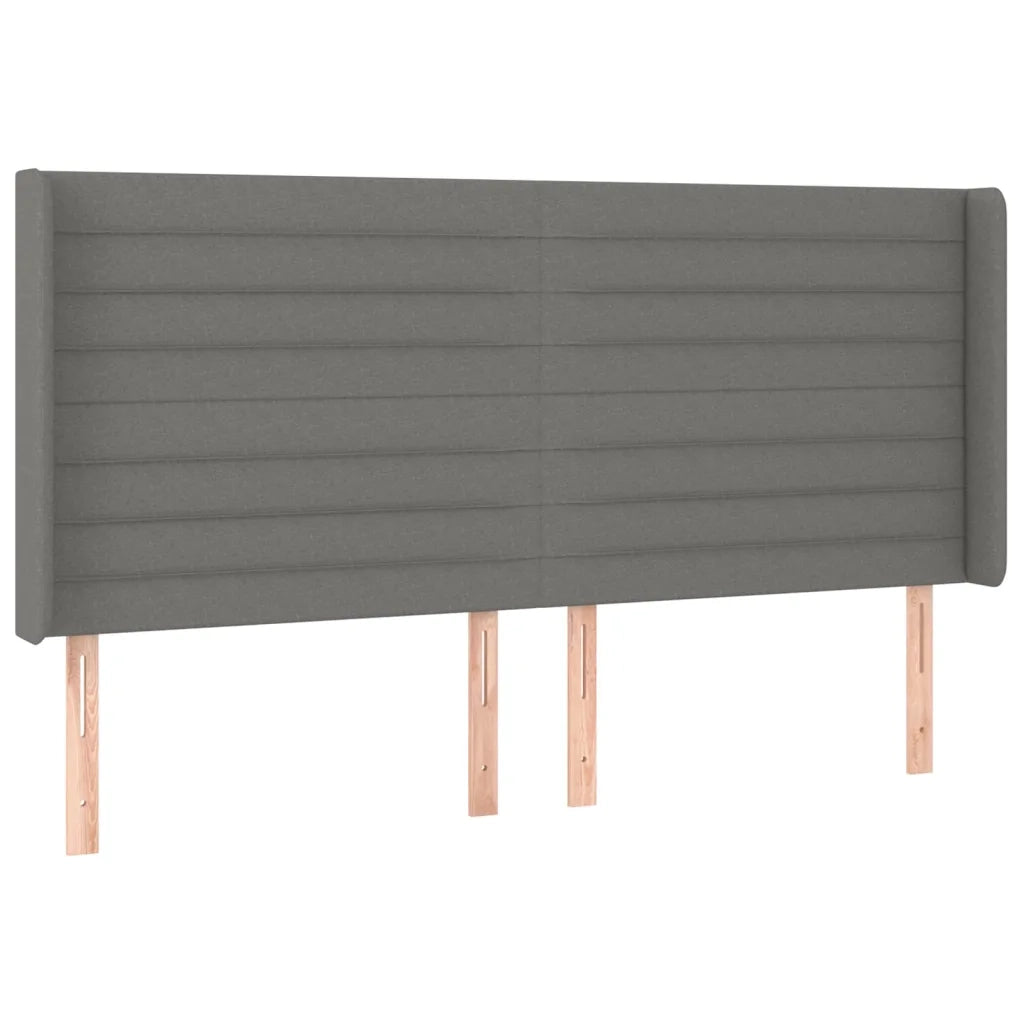 Letto a Molle Materasso e LED Grigio Scuro 160x200cm in Tessuto 3138966