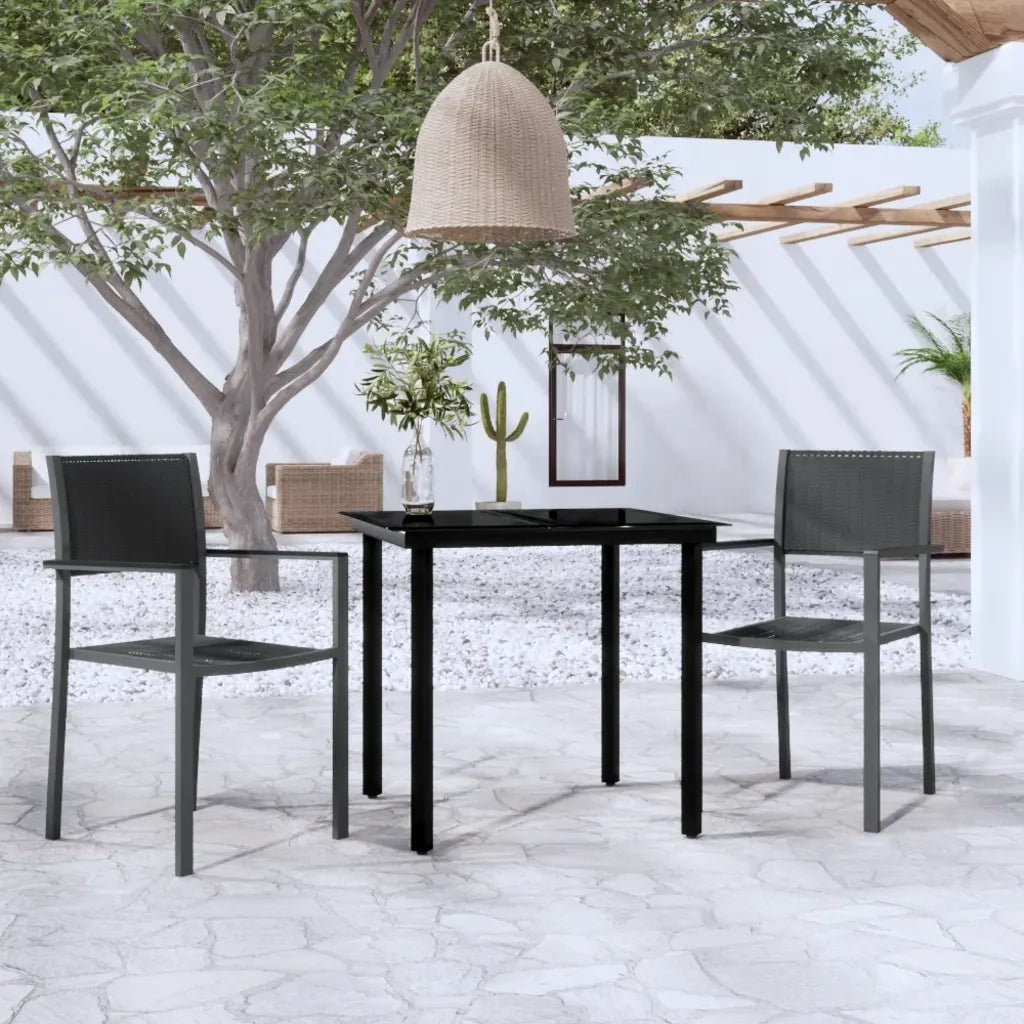 Set da Pranzo da Giardino 3 pz Nero 3099263