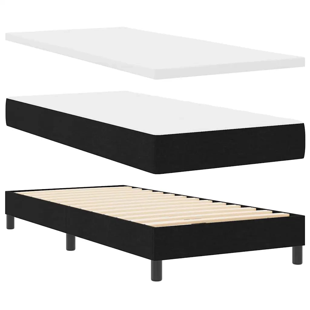 Letto a molle con materasso con led Nero 90 x 190 cm Tessuto