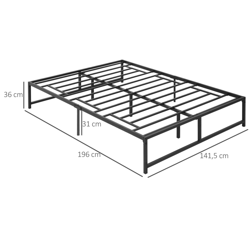Letto Matrimoniale Contenitore in Metallo ¨C Zephmum ¨C Nero 135x190 cm