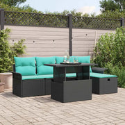 Set Divano da Giardino con cuscino 6 pcs Nero polyrattan 3361005