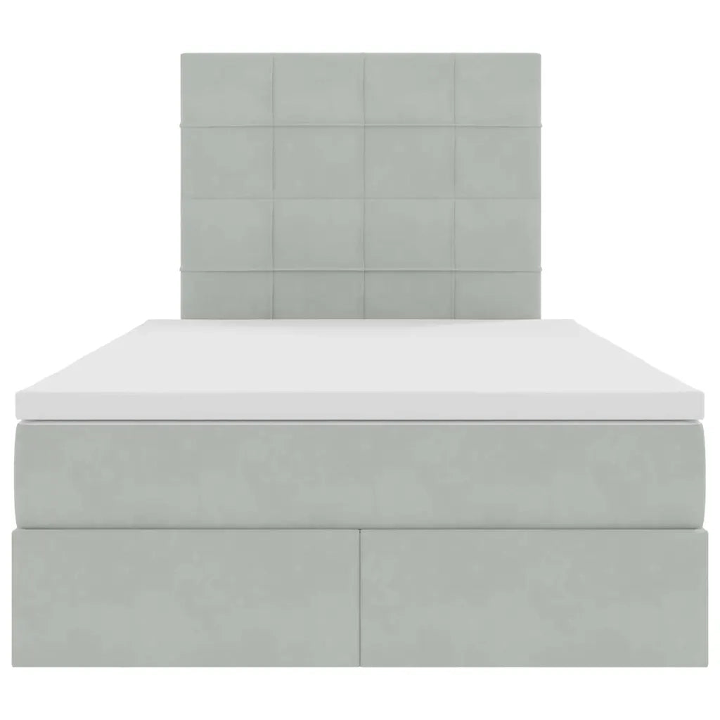 Letto con contenitore e materasso Grigio chiaro 120 x 200 cm