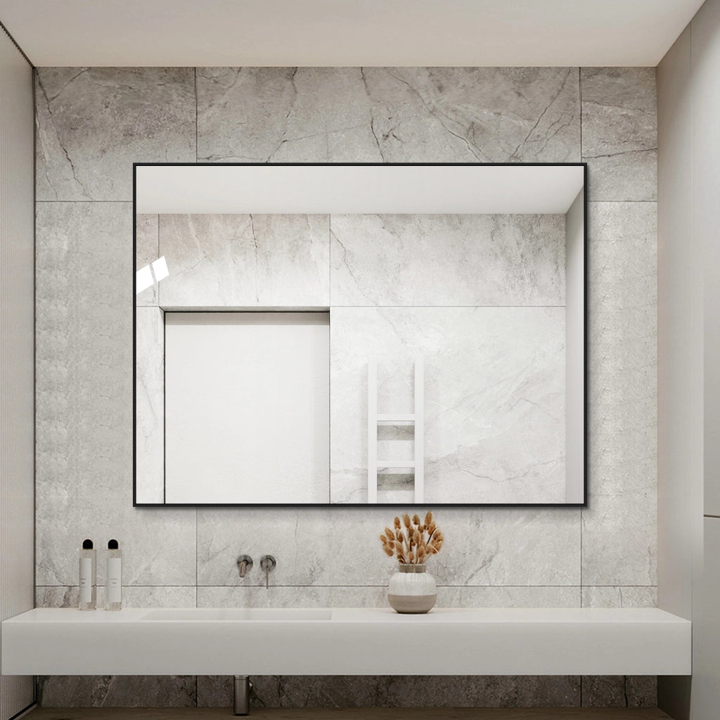 SPECCHIO da parete 60x80 cm con cornice in alluminio nero