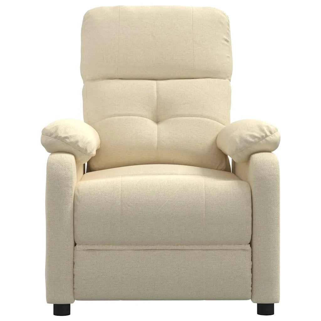 Poltrona | Sedia Relax Reclinabile in Tessuto Crema