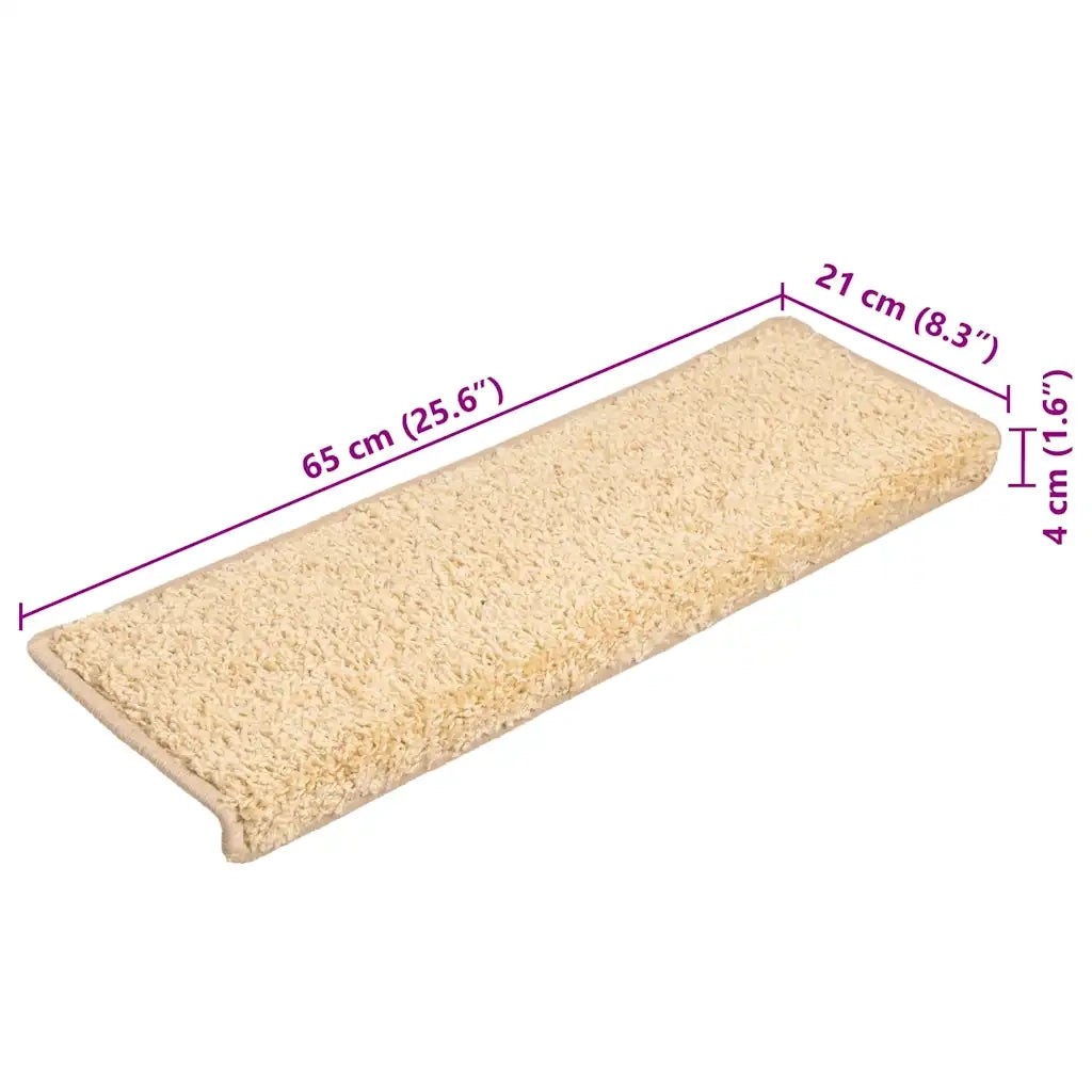 Tappetini per scale 20 pz 65x21x4 cm Crema Bordo rettangolare 3365855