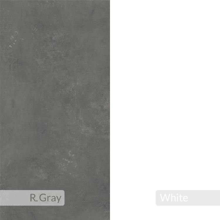 Mobile Multiuso Bianco con 2 Cassetti e 1 Ripiano Grigio Retrò 60x36x136 cm