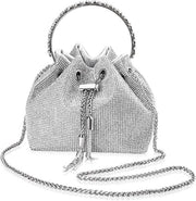 Clutch con pietre strass brillanti - Abito da sera per donne - Argento