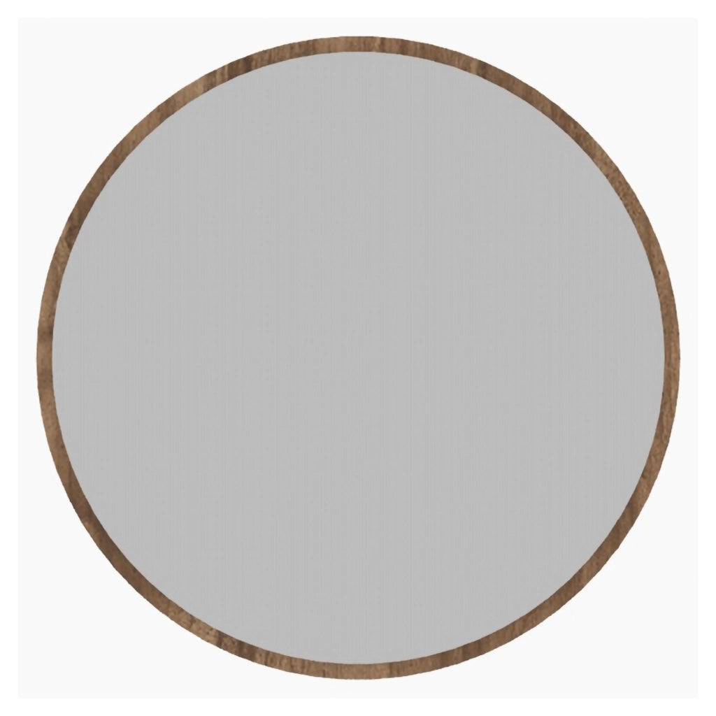 Plati, Specchio Forma Rotondo, 60x60h cm Marrone Noce