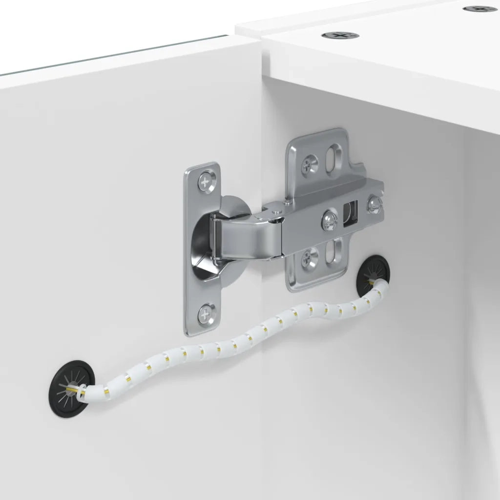 Armadietto Bagno con Specchio e LED Bianco 45x13x52 cm 357965