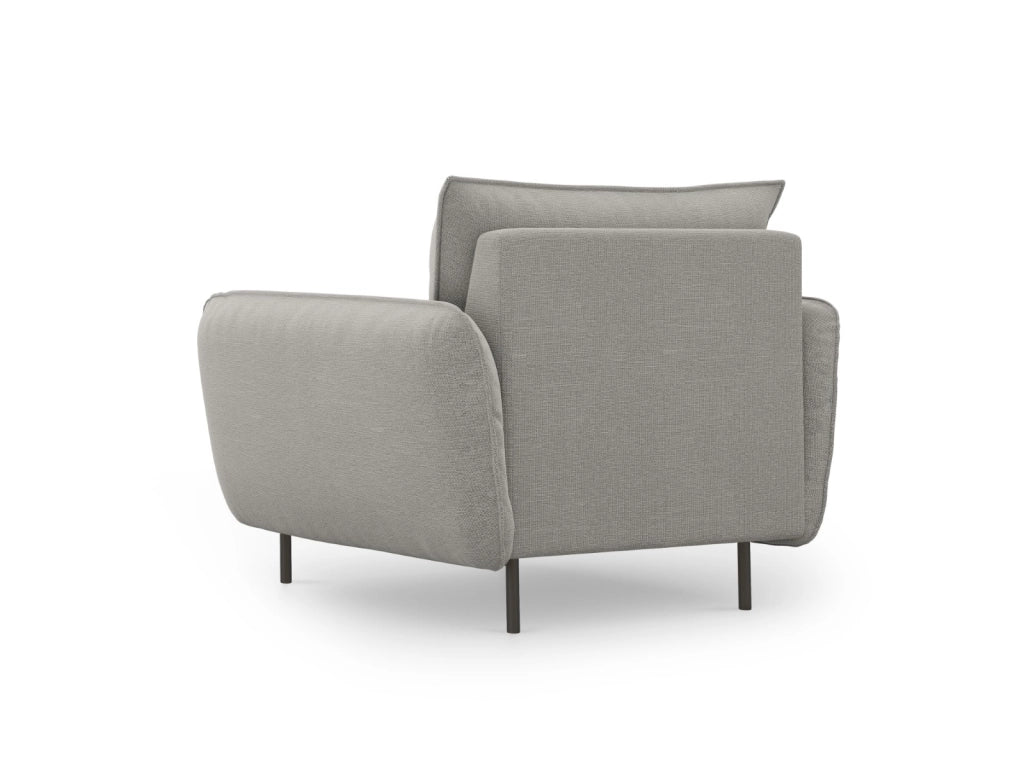 Cosmopolitan Design - Poltrona "Vienna" in tessuto strutturato grigio chiaro 