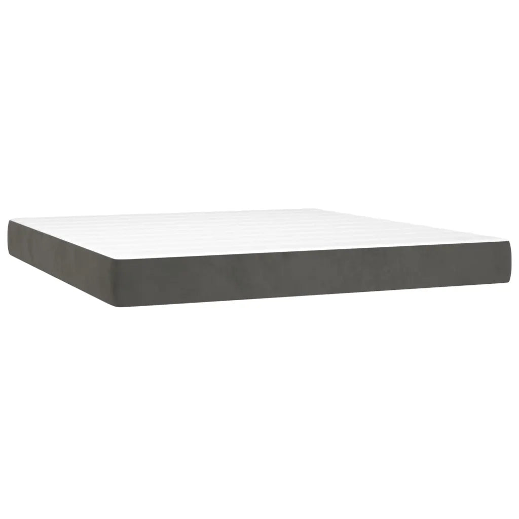 Letto a Molle con Materasso e LED Grigio Scuro 160x200 cm 3136312