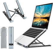 Supporto Portatile per Laptop in Alluminio - Regolabile Supporto per Notebook - Piastra Ventilata per Computer per Mac e iPad - Laptops da 15.6”