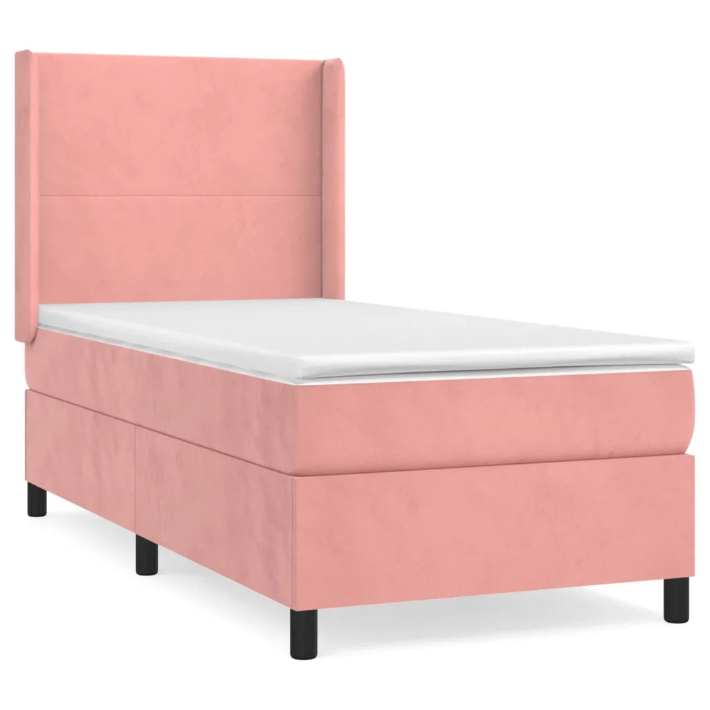 Giroletto a Molle con Materasso Rosa 80x200 cm in Velluto