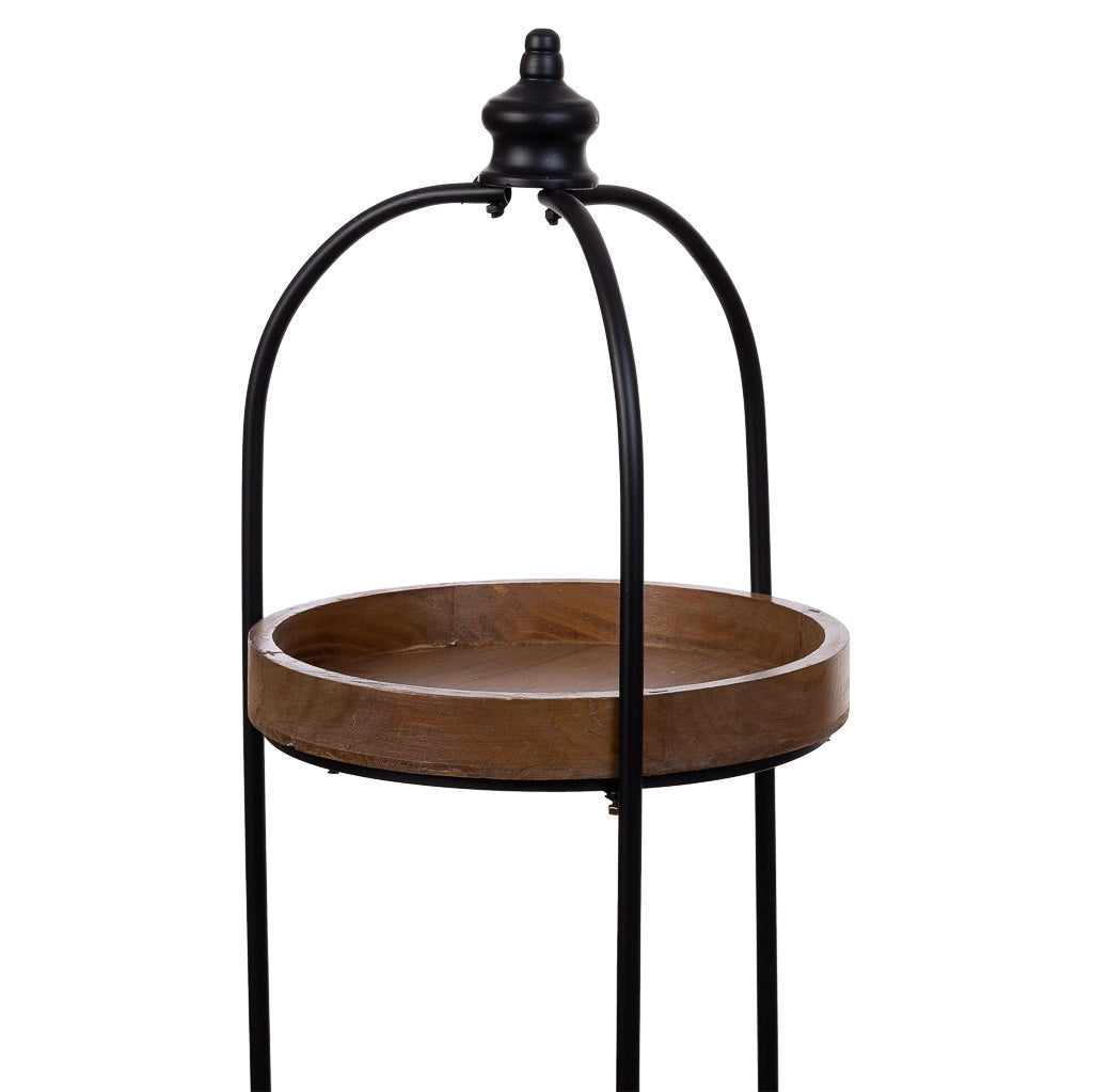 Scaffale in legno e metallo con 3 ripiani 35x35x122h cm