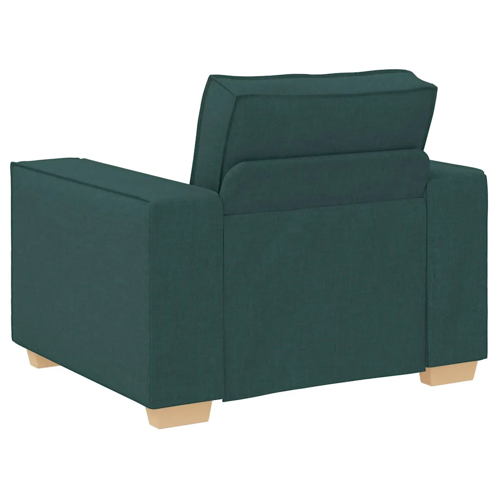 Divano 3 pcs Verde Scuro 220 x 80 x 84 cm Tessuto misto lino 3324614