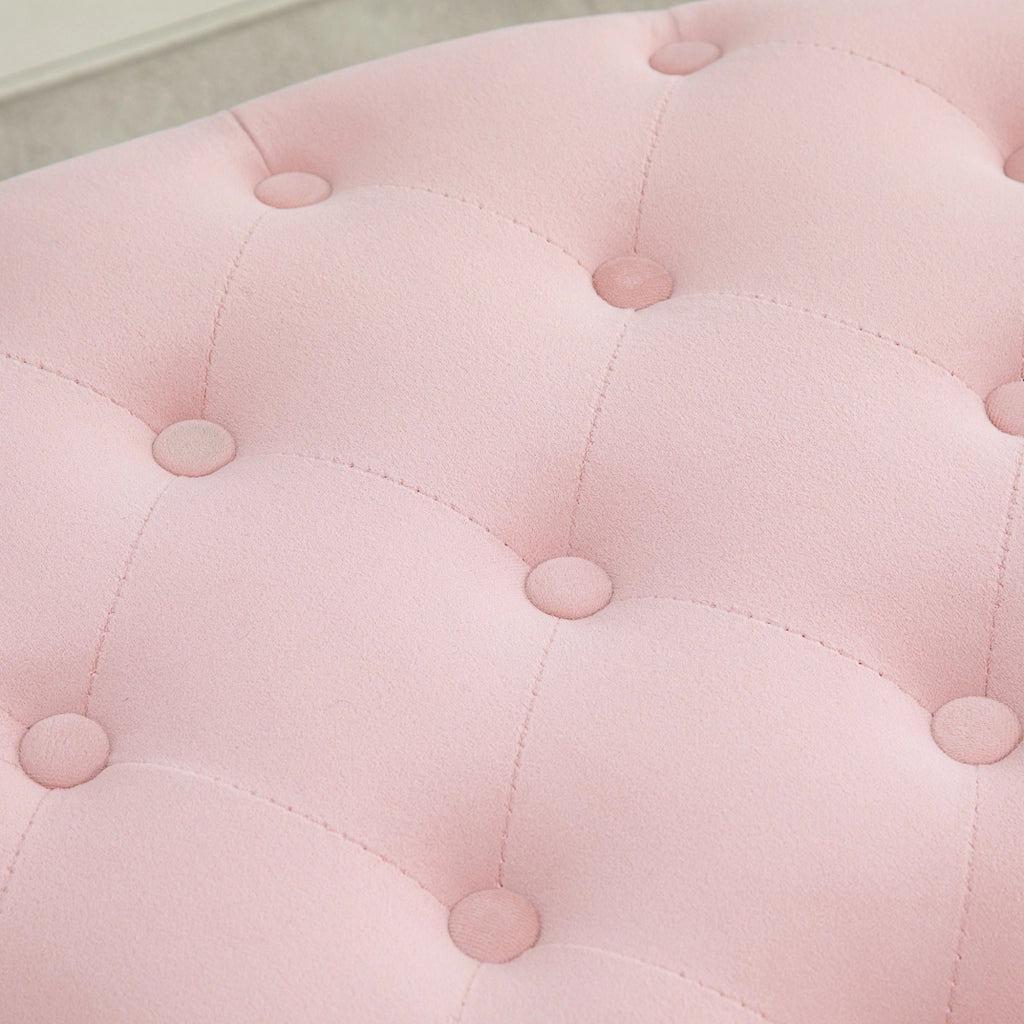 Pouf Contenitore Imbottito in Velluto ¨C Zephmum ¨C Rosa