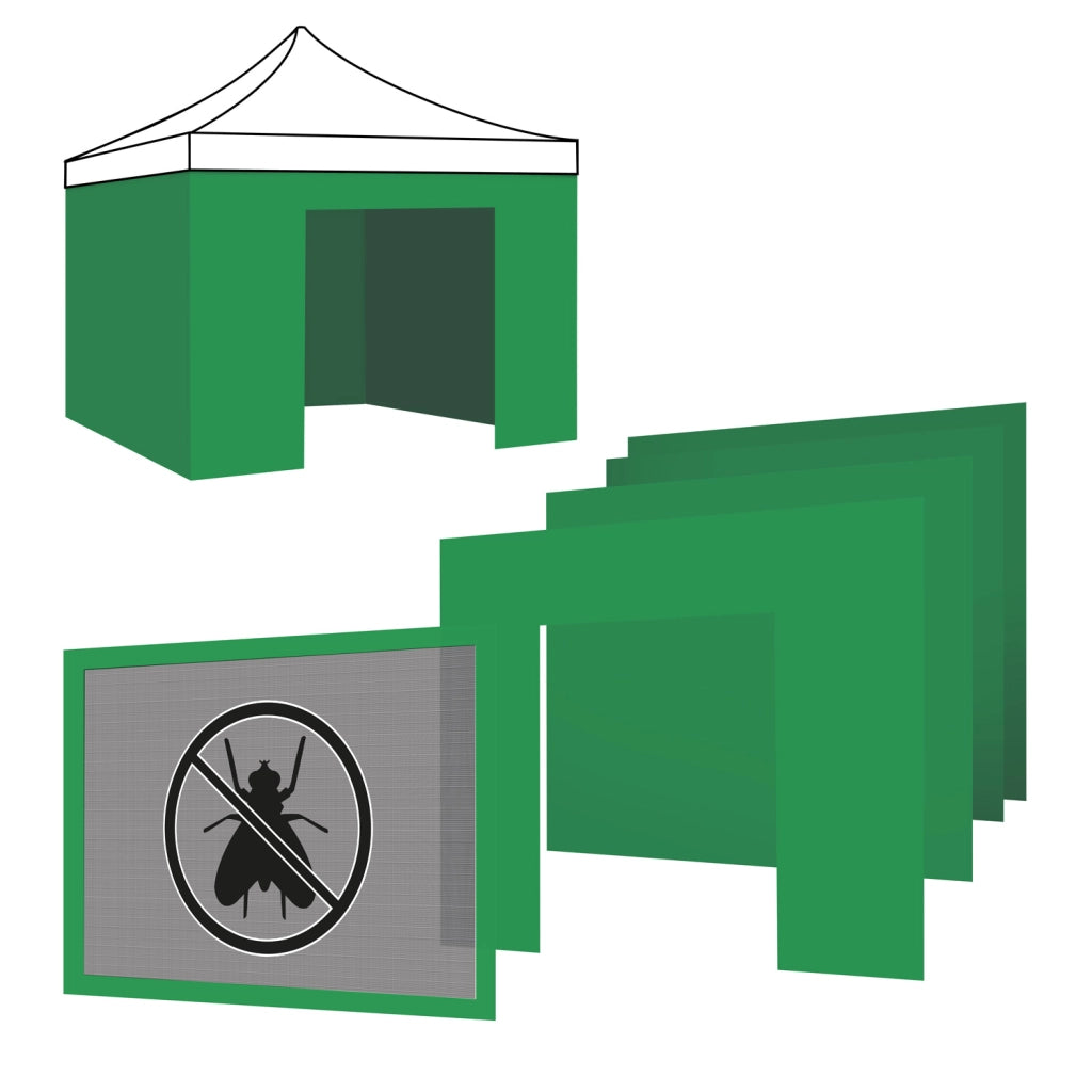 Set 4 Teli Laterali Per Gazebo 3X3M Con strappo Verde