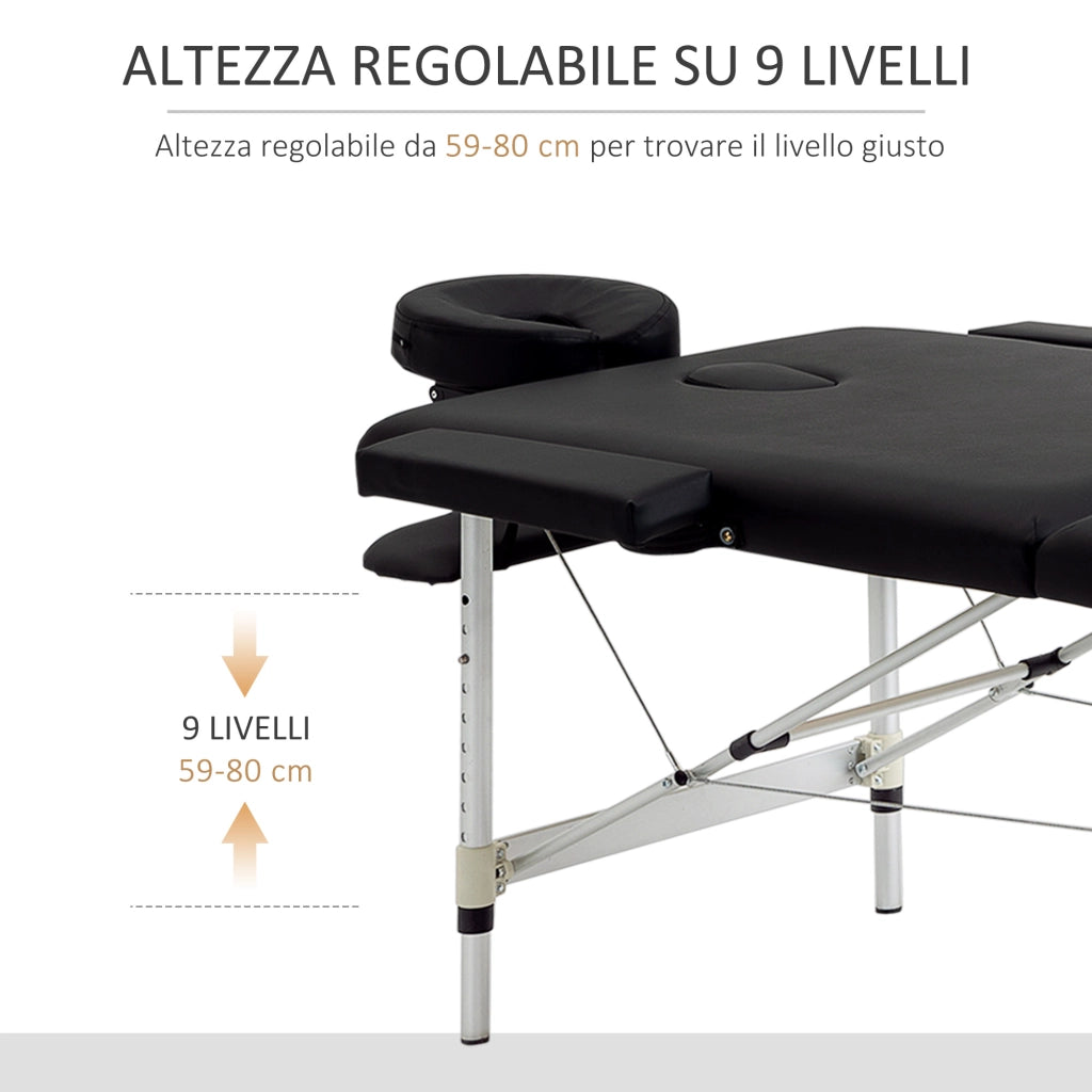 Lettino Massaggio Pieghevole ¨C Minimal ¨C Nero