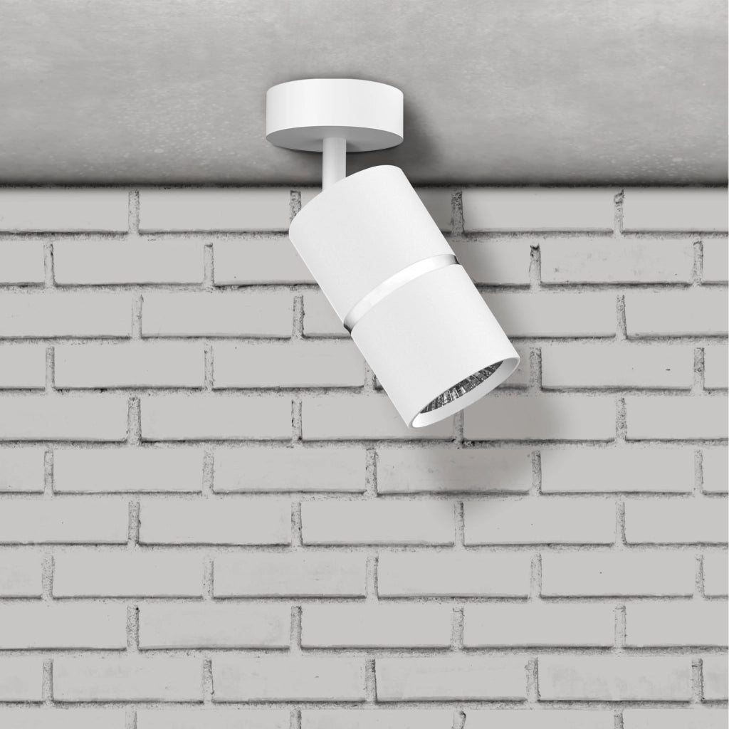 Lampada parete/soffitto BAMBOO Polux GU10 bianca orientabile