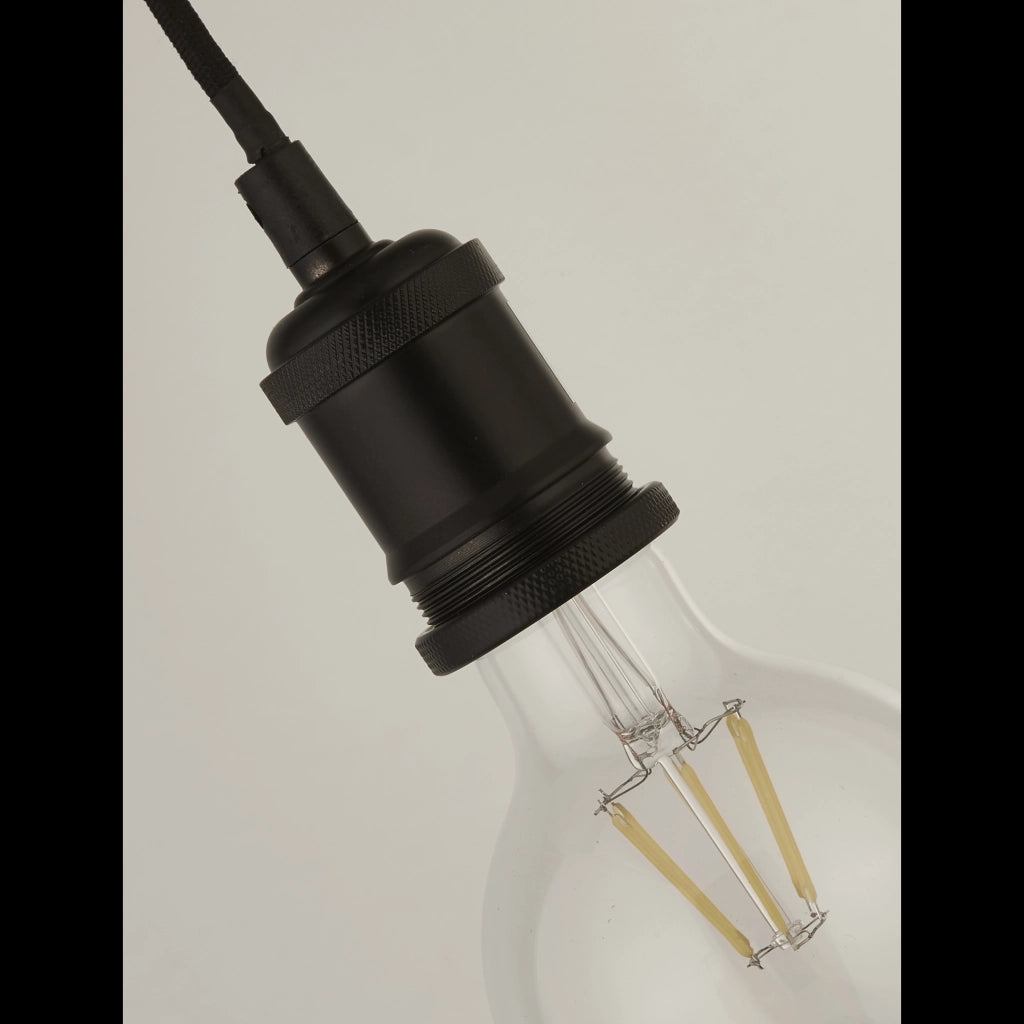 Sospensione Contemporanea Adjustable Acciaio Nero Alluminio 1 Luce E27