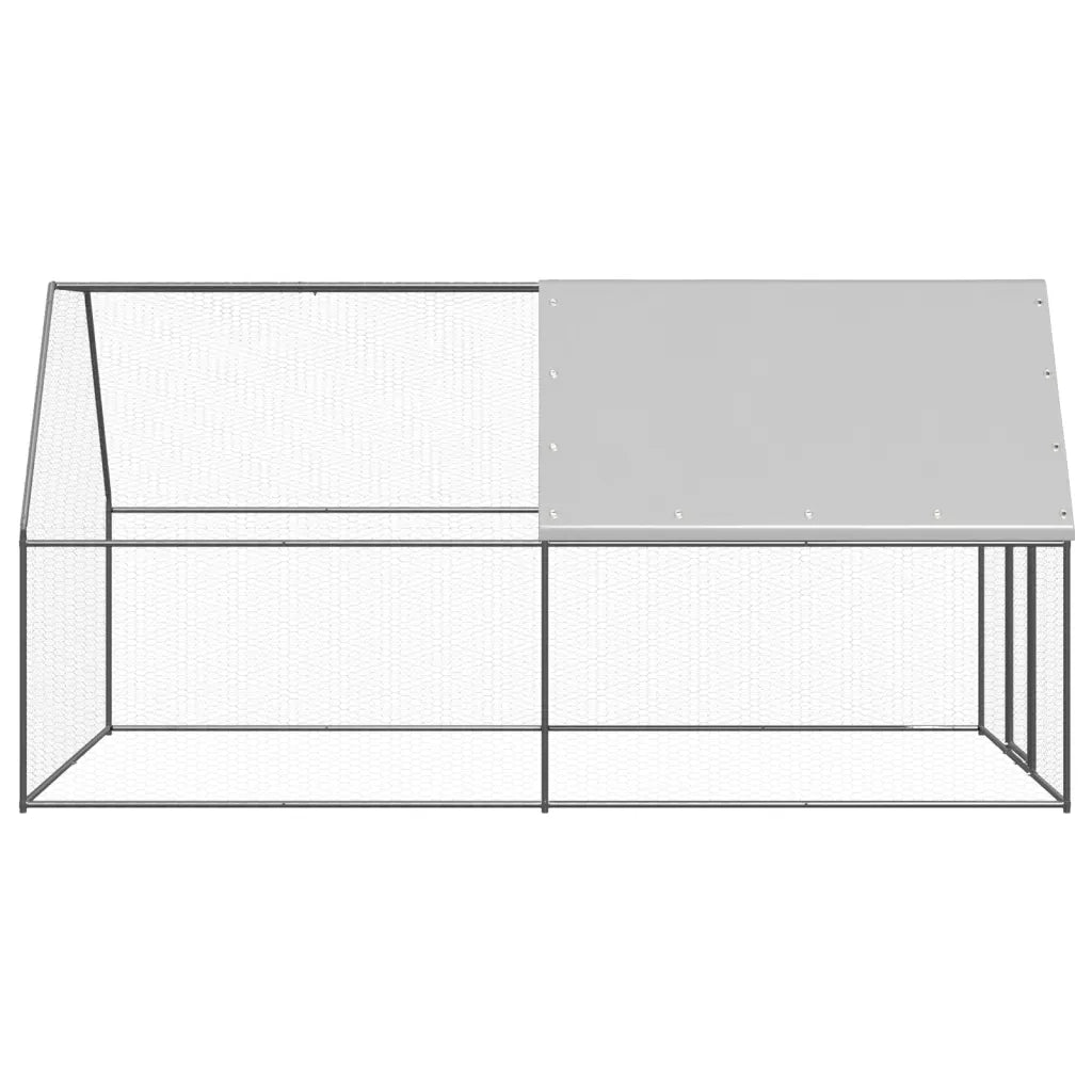 Pollaio da Esterno 2x4x2 m in Acciaio Zincato 3089319