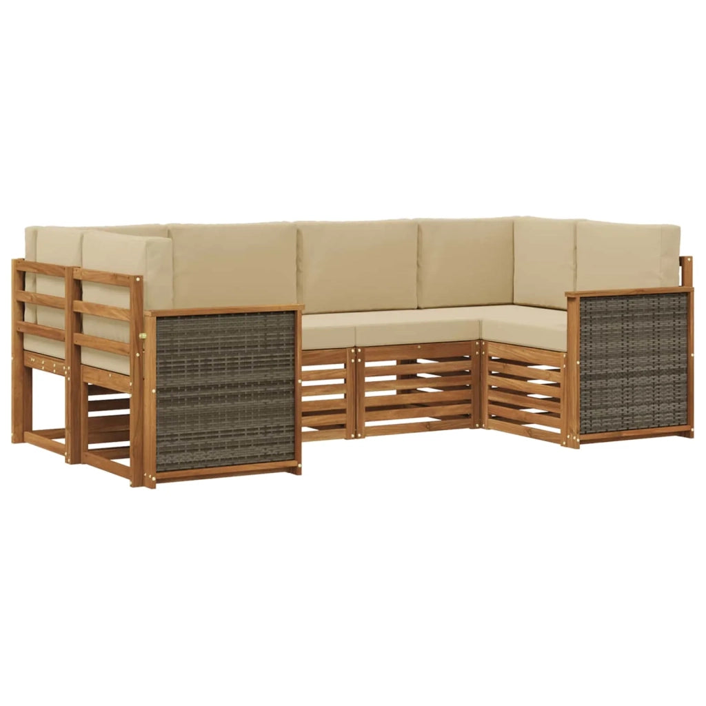Set di divani da esterno 5 pz Naturale 3384769