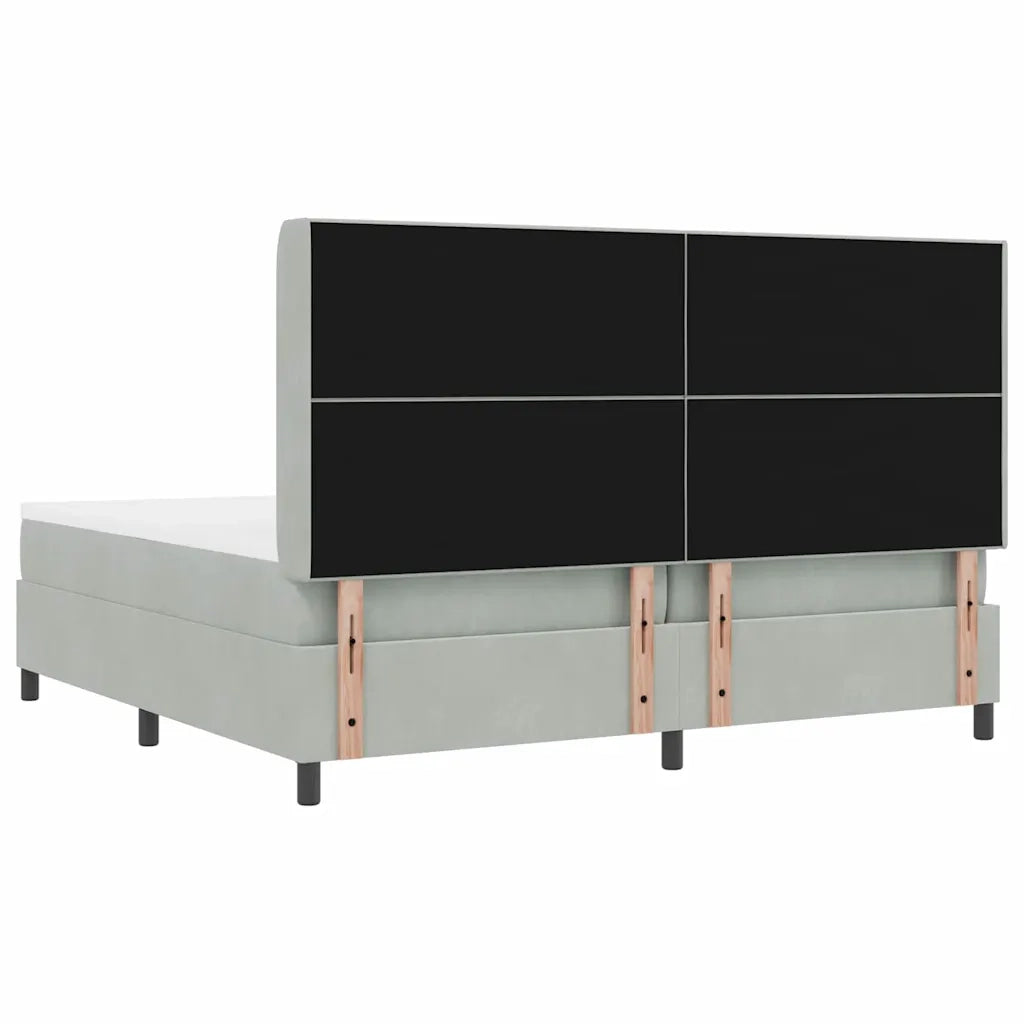 Letto a molle con testiera Grigio chiaro 200 x 200 cm Velluto 3343886