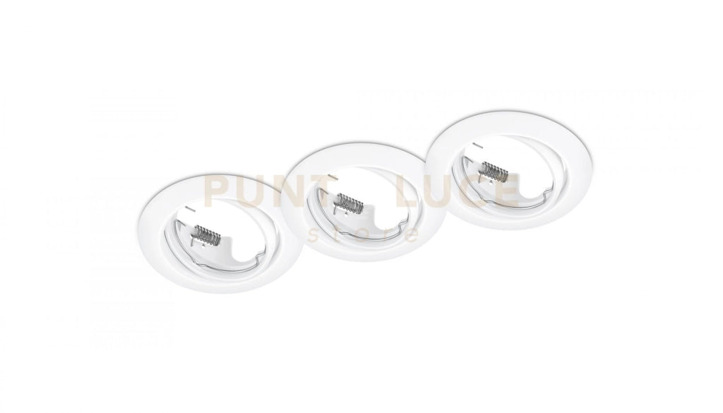 JURA KIT 3 FARETTI DA INCASSO ROTONDI ORIENTABILI BIANCHI D. 8,3CM ATTACCO GU10