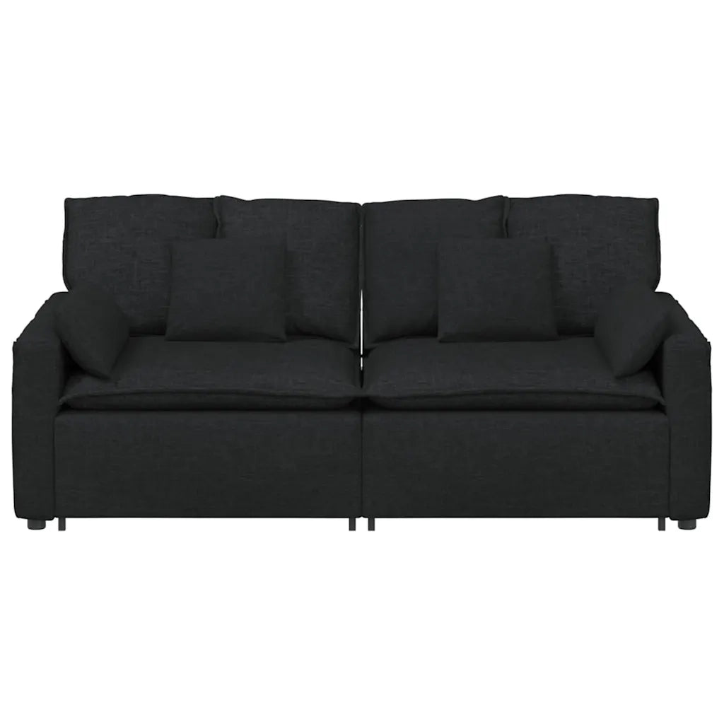 Divano Modulare con Cuscini Nero 3321119
