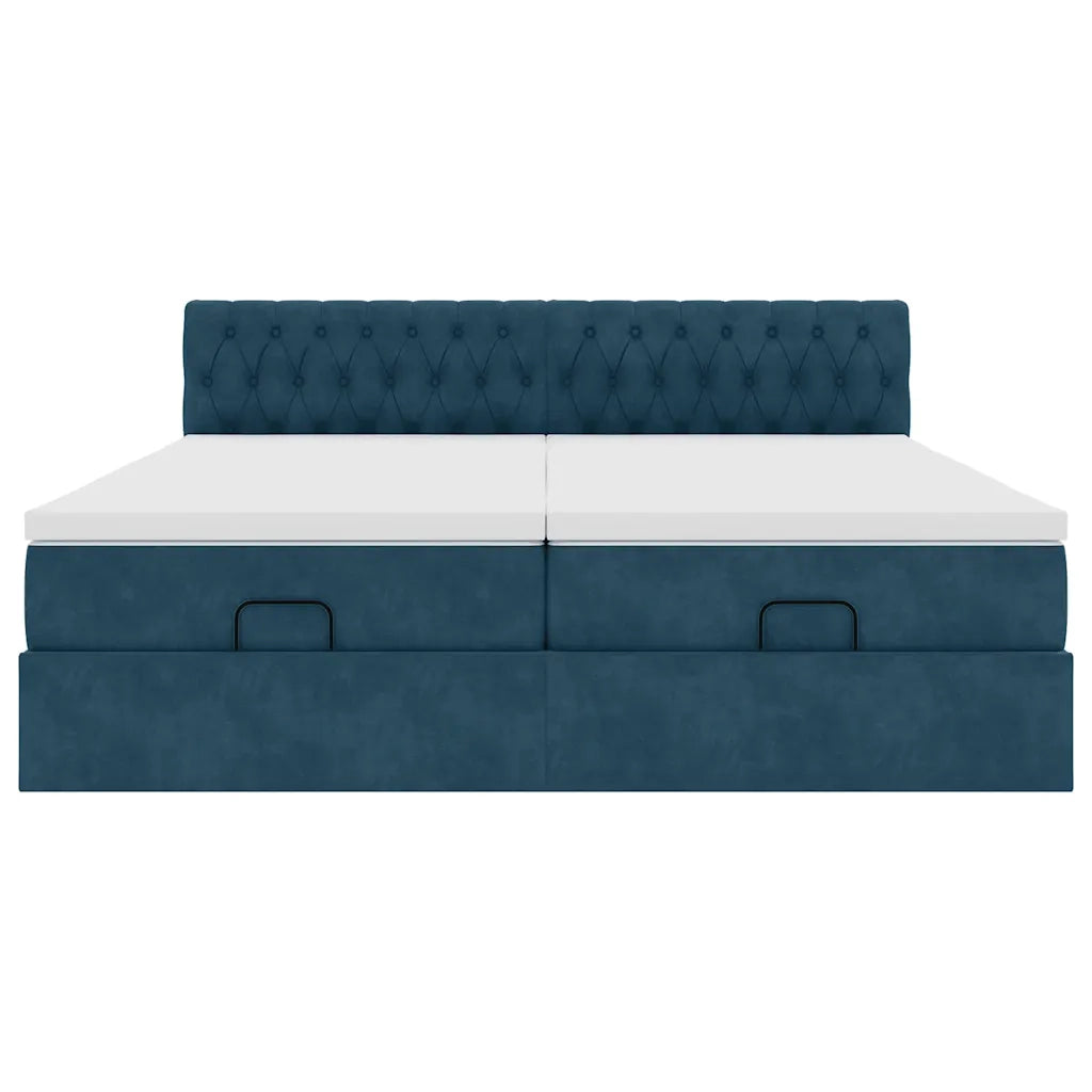 Struttura Letto Pouf con Materassi 160x200 cm Velluto