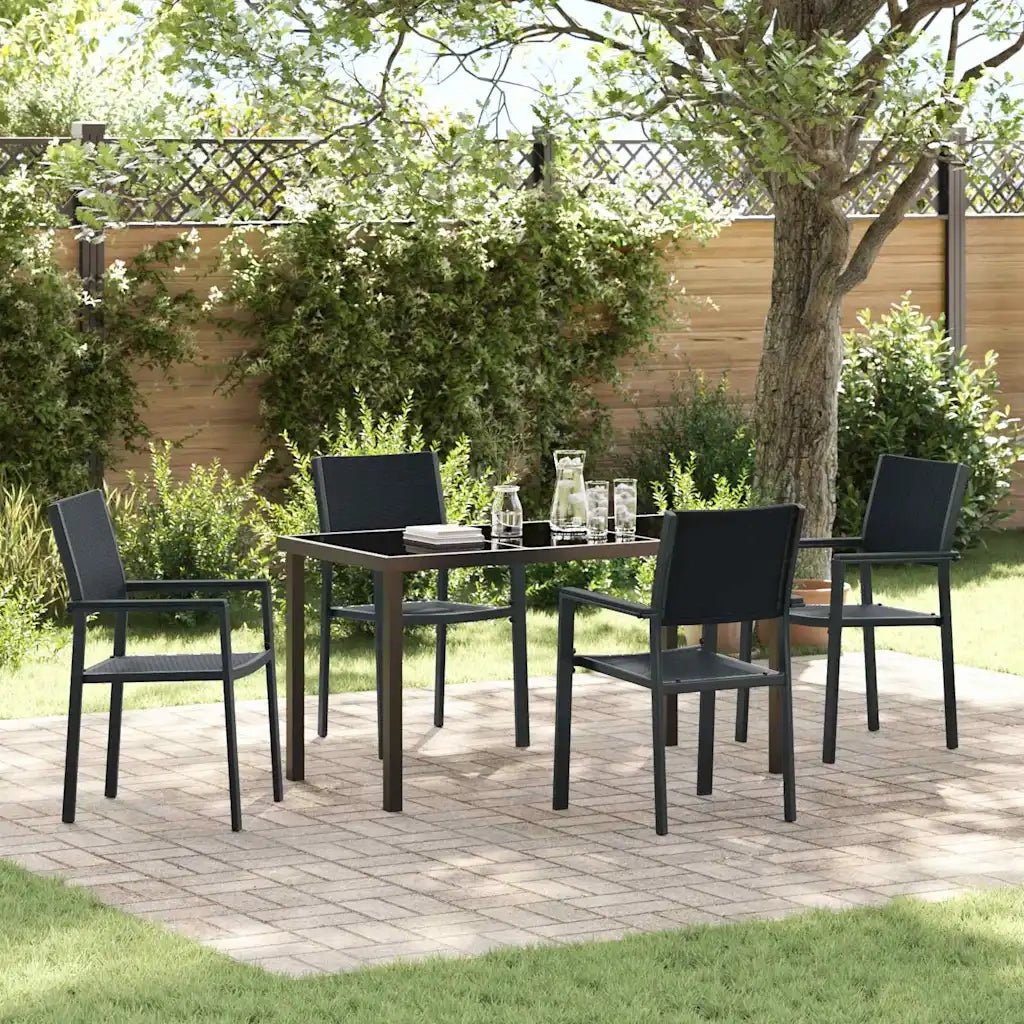Set da Pranzo per Giardino 5 pcs Nero 3379151