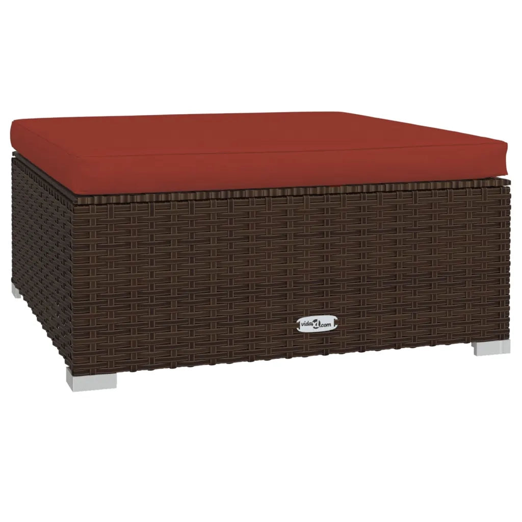 Set Divani da Giardino 7 pz con Cuscini in Polyrattan Marrone 3101835