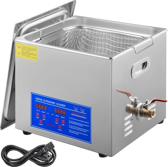 Pulitore Ultrasonico 15L 60A con riscaldamento 360W in acciaio inossidabile pulitore ultrasonico vasca ultrasonica pulitore ultrasonico