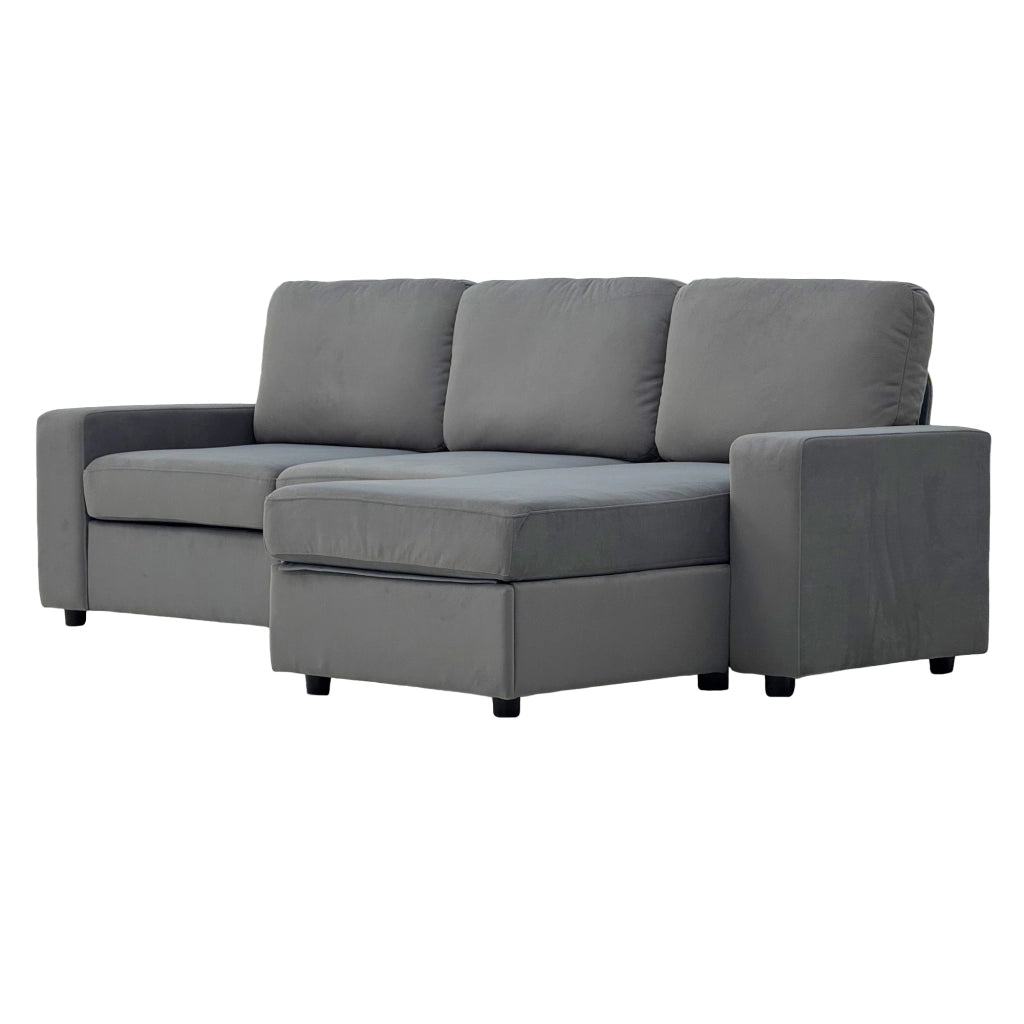 Divano Angolare con Contenitore ¨C MINIMAL ¨C Tessuto, 4 Vani, Ottomane
