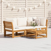 Set Mobili da Giardino 3pz con Cuscini Legno Massello di Acacia