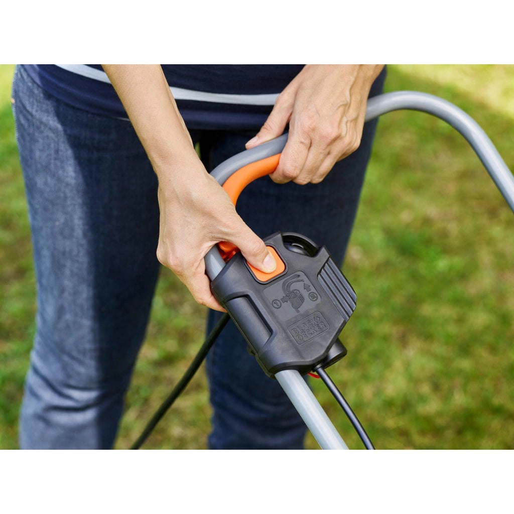 Black and Decker BEMW351-QS Tagliaerba Elettrico a Spinta 1000W Taglio 32 cm 3 Altezze 20-60 mm Cesto 35 L 200 m² colore Nero