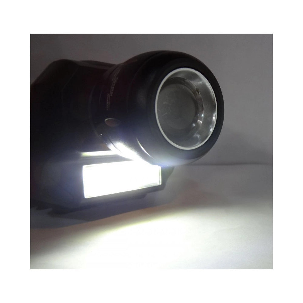 Trade Shop - Torcia Lampada Frontale A 2 Led Cree Cob Ricaricabile 2 Luci Bl-6916a -