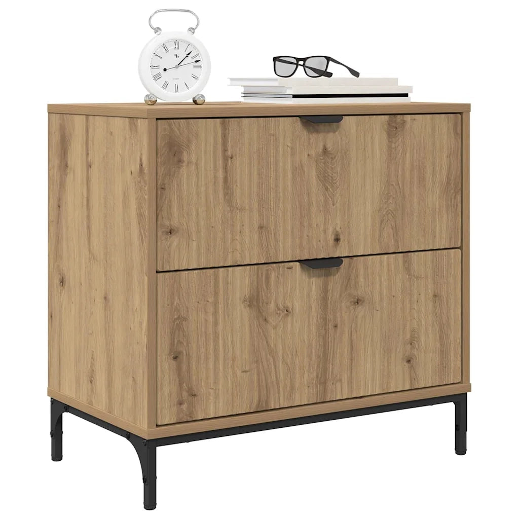 Comodino rovere artigianale 63.5 x 36 x 61 cm Legno multistrato 883473