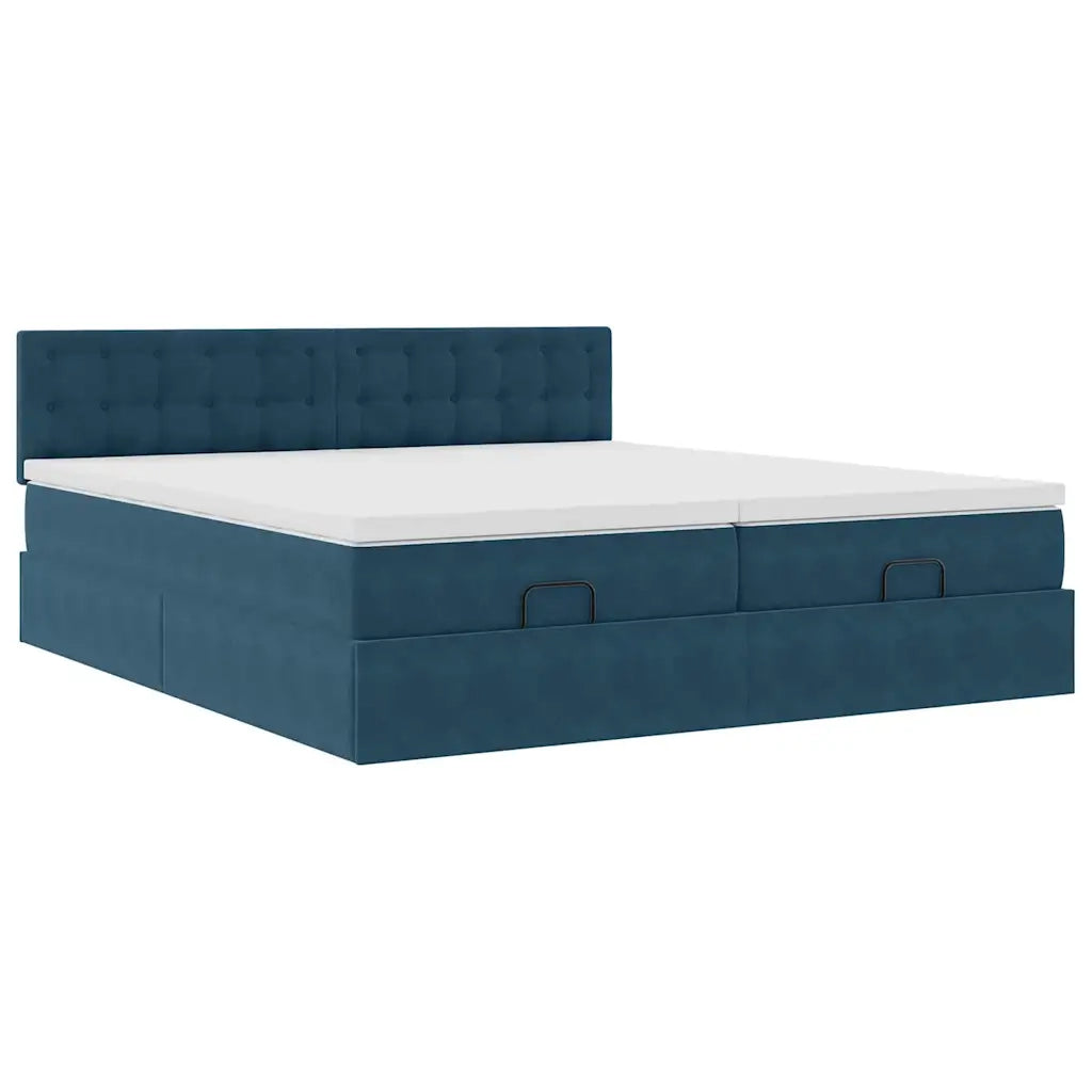 Struttura Letto Pouf con Materassi 160x200 cm Velluto