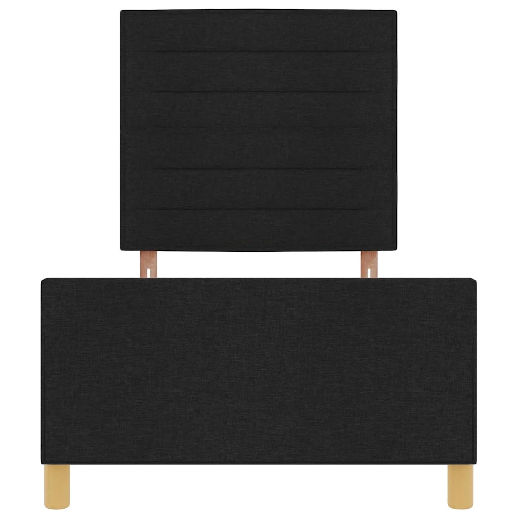 Struttura del letto con testiera-Giroletto Nero 90 x 200 cm Tessuto 393597