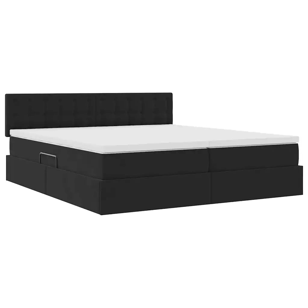 Letto con Contenitore con materasso Nero 100 x 200 cm