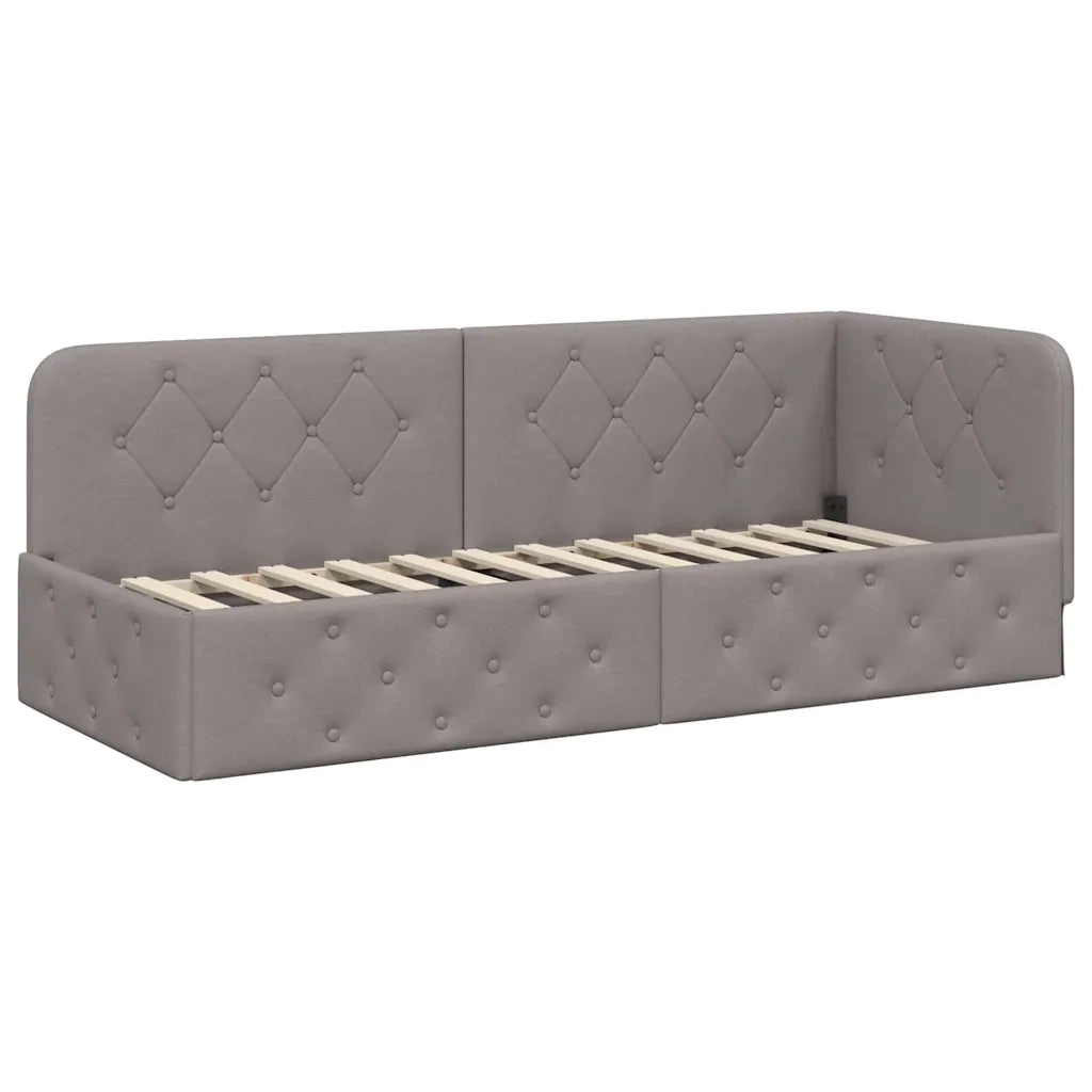 Cornice del letto ad angolo Talpa 80 x 200 cm Tessuto