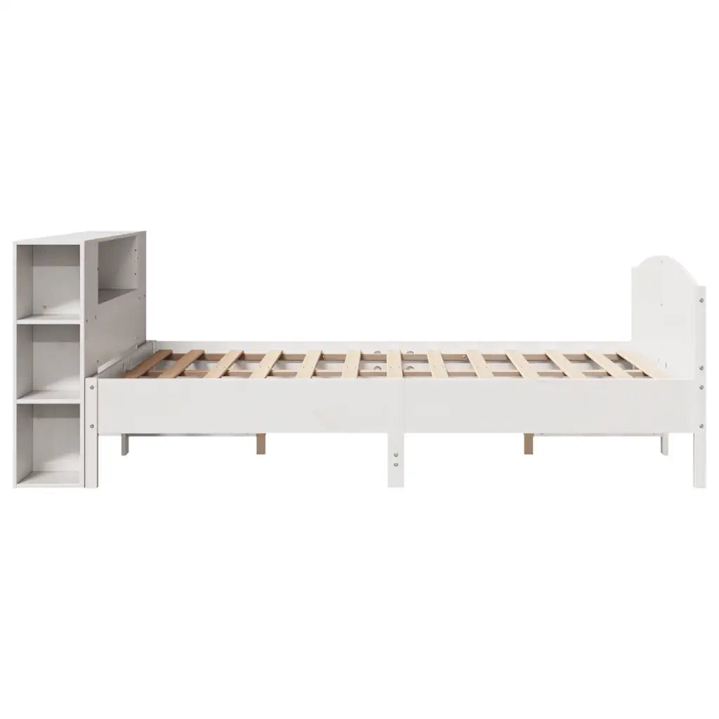 Letto Libreria senza Materasso Bianco 150x200 cm Legno di Pino 3323063