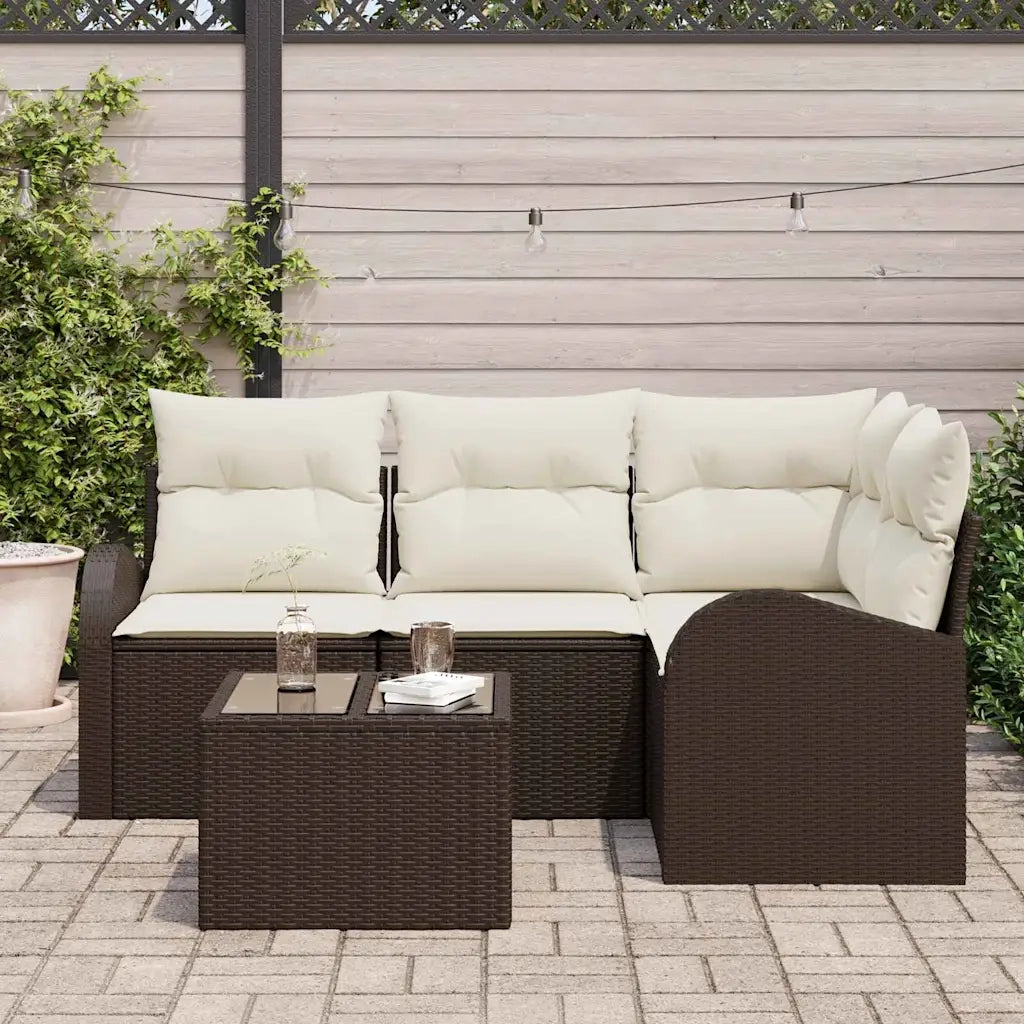 Set Divano da Giardino Marrone polyrattan 3346028