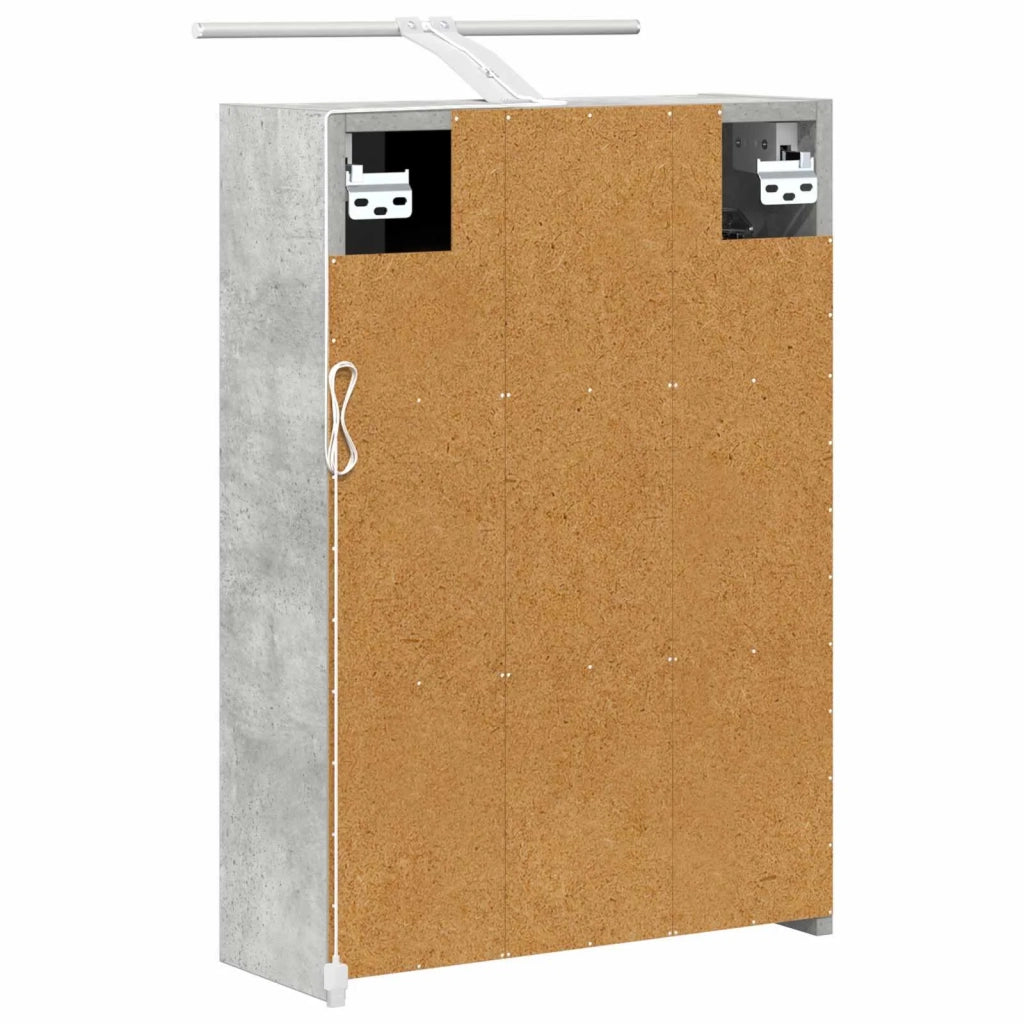 Mobiletto per specchio da bagno con lo scaffale Grigio cemento 889146