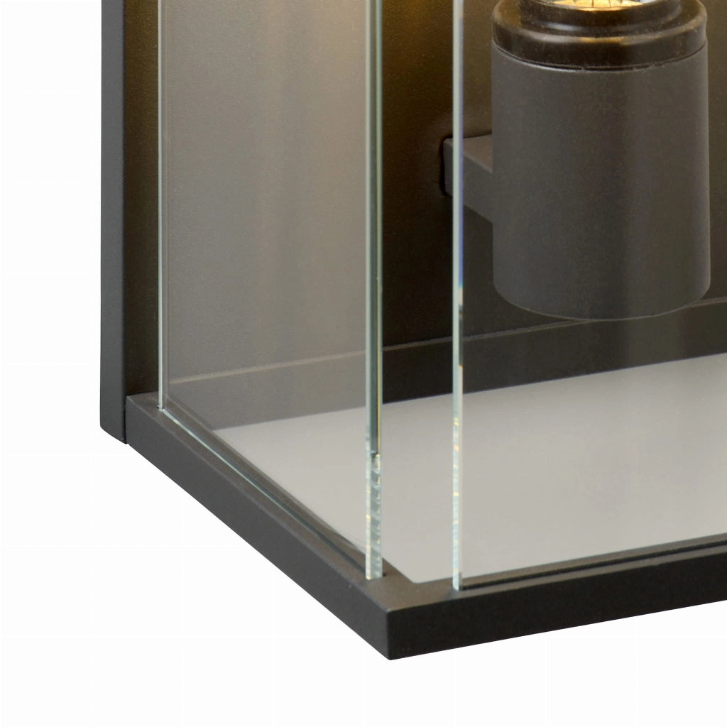 Applique esterna Lucide Claire LED E27 IP54 nera vetro