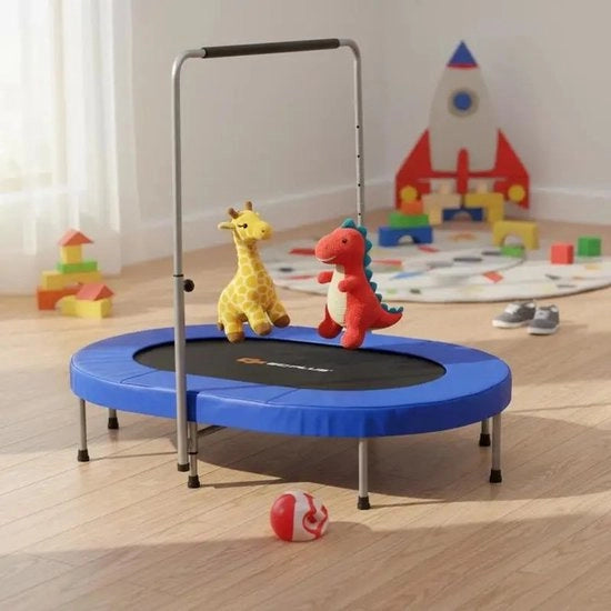 Trampolino mini per bambini 2 persone pieghevole in blu