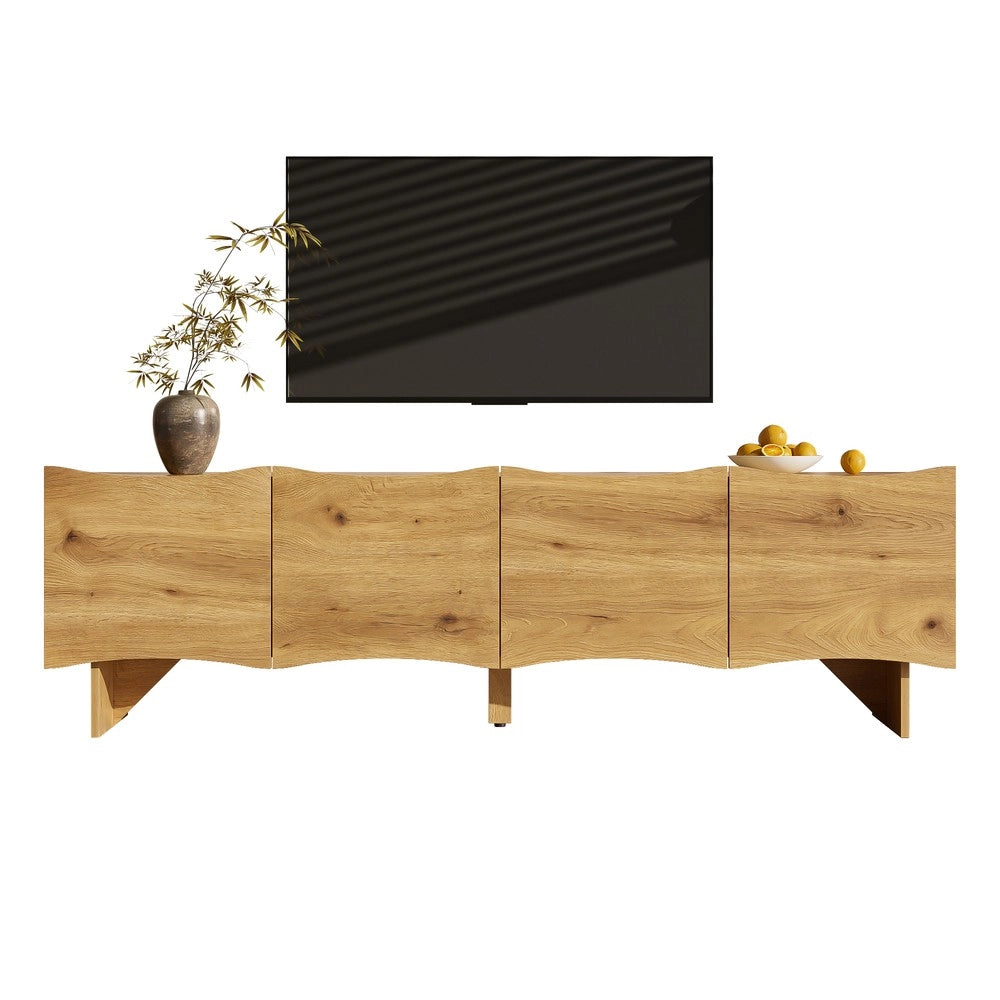 Mobile TV con Ante e Vano Cavi ¨C Xylo ¨C Legno, 155 cm, Soggiorno